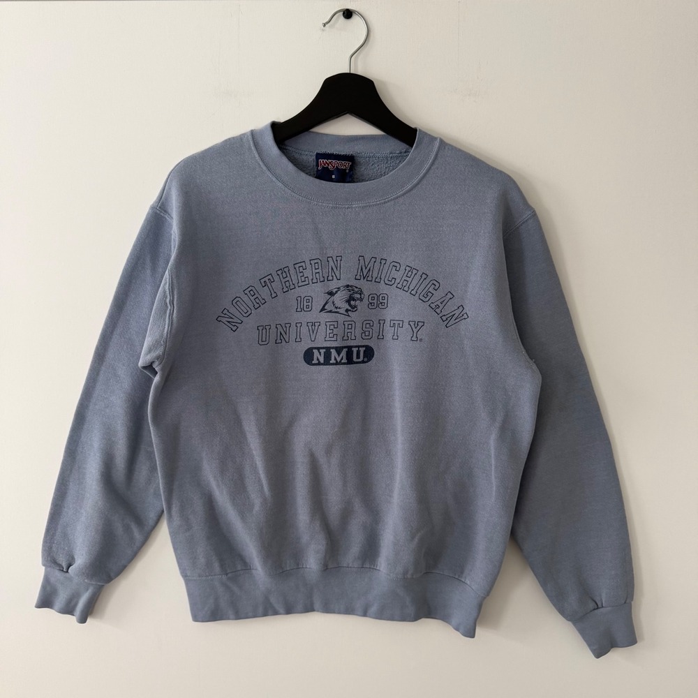 Vintage JanSport Northern Michigan University NMU Sweatshirt Blue S 90s